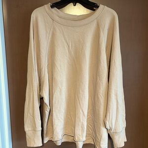 Aerie Cream/tan Relaxed Sweatshirt size xl
